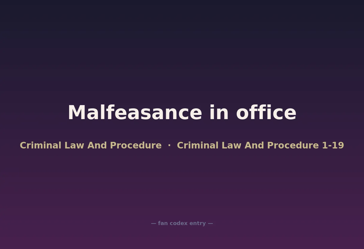 Malfeasance in office