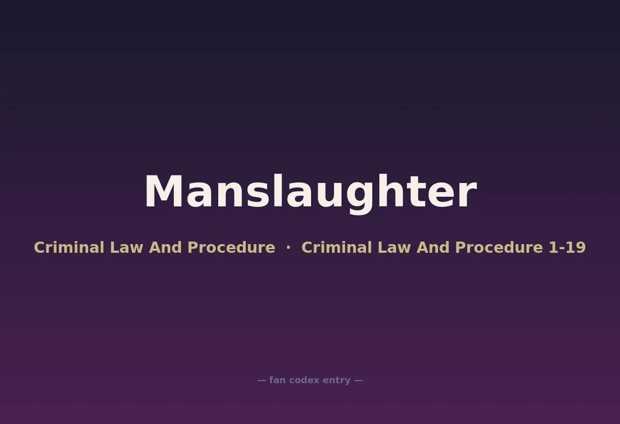 Manslaughter