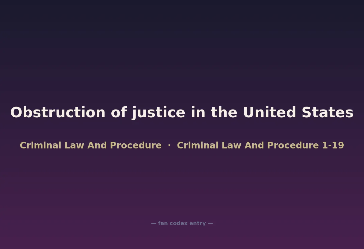 Obstruction of justice in the United States