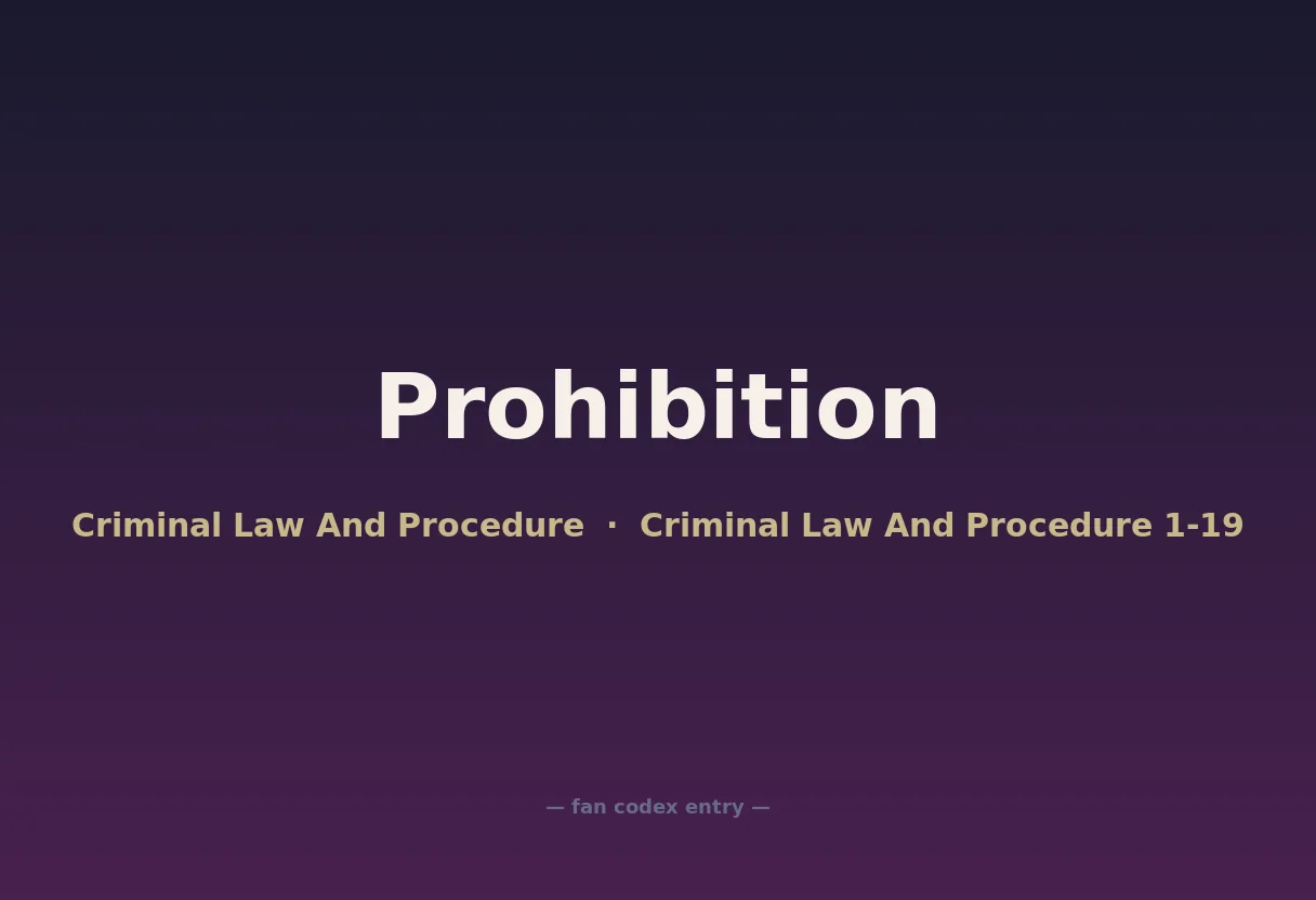 Prohibition